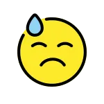 Downcast Face With Sweat SVG Icon